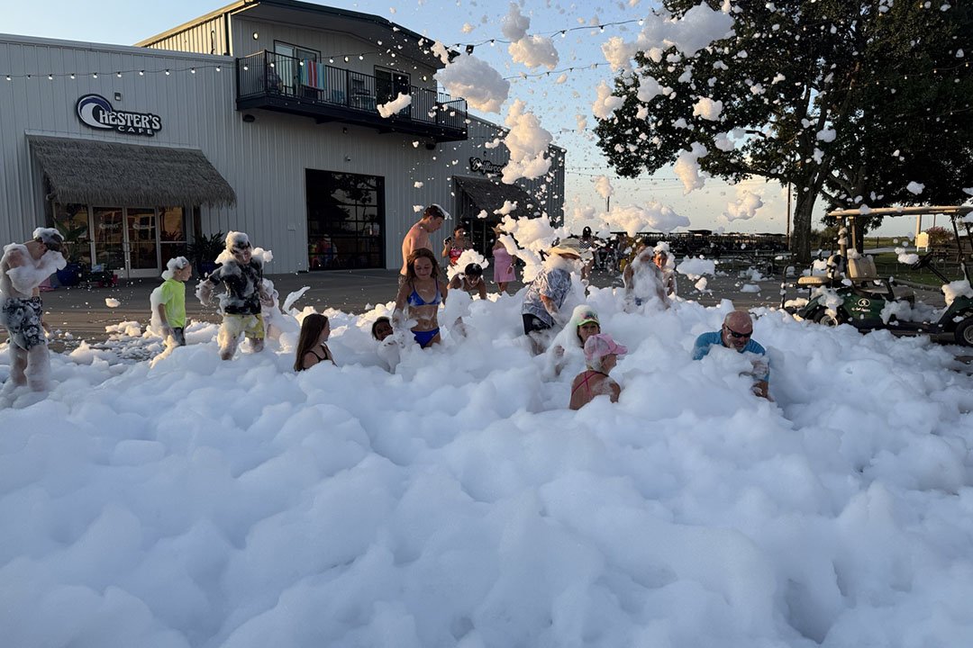 Foam party at the lagoon pool